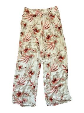 Croft & Barrow Floral Wide Leg Pull-On Pants Women’s Medium Tropical Print